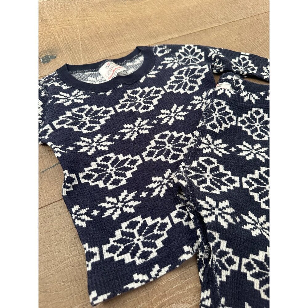 Hanna Andersson Organic Cotton Snowflake Pajama Set 18-24 Months Navy & White - Picture 7 of 7